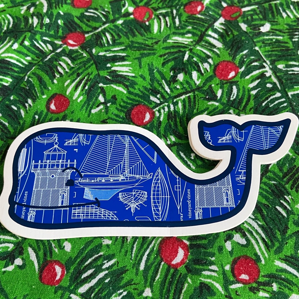Blue print sticker from Vineyard Vines